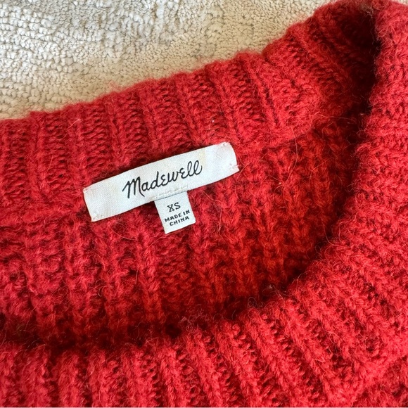 Madewell Red Charley Pullover Alpaca Blend Knit Sweater Preppy Holiday - Picture 7 of 11
